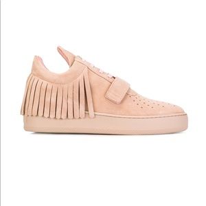 Filling Pieces Suede Fringe in Pastel Pink